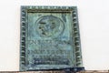 Barcelona, Spain - February 17, 2022. Plaque on the facade of the house of Enric BorrÃÂ s, Badalona, 9 de setembre de 1863 -